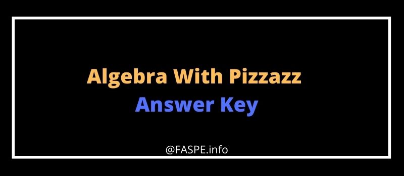 Algebra With Pizzazz Answer Key